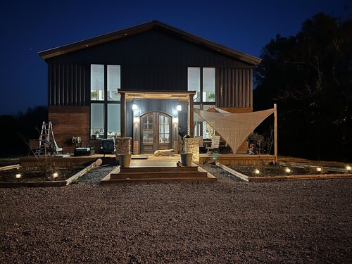 Shipping container home with no neighbors in sight. 