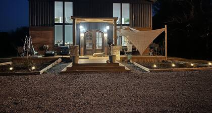 Shipping container home with no neighbors in sight.