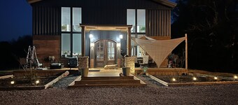 Shipping container home with no neighbors in sight.