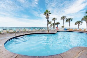 Indoor pool, a heated pool - ☀️BeachFront-2 Gulf Front Pools-Hot Tub-Lazy River-Splash 1902E☀️ (Panama City Beach)