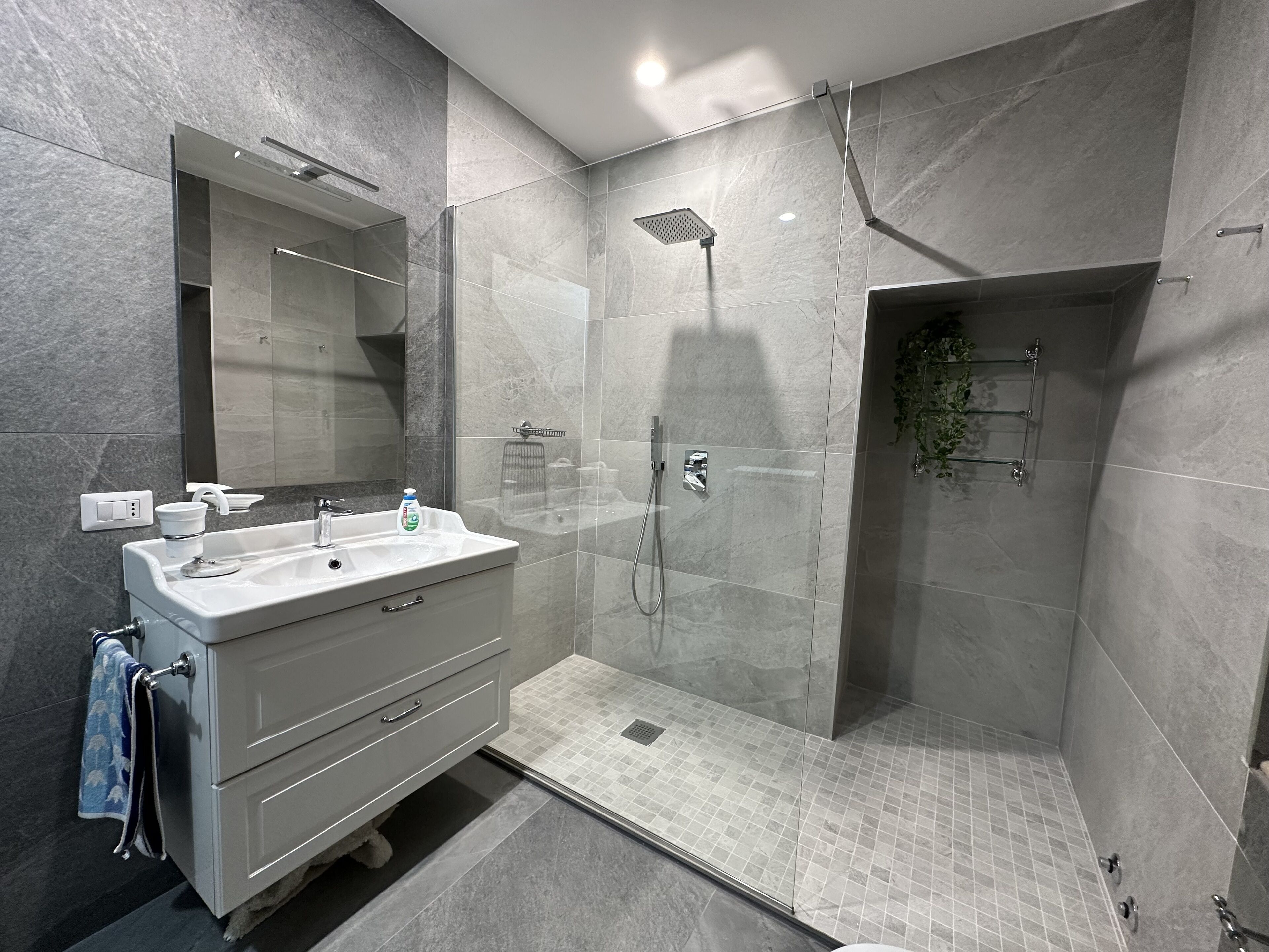 Dusche, Haartrockner, Bidet, Handtücher