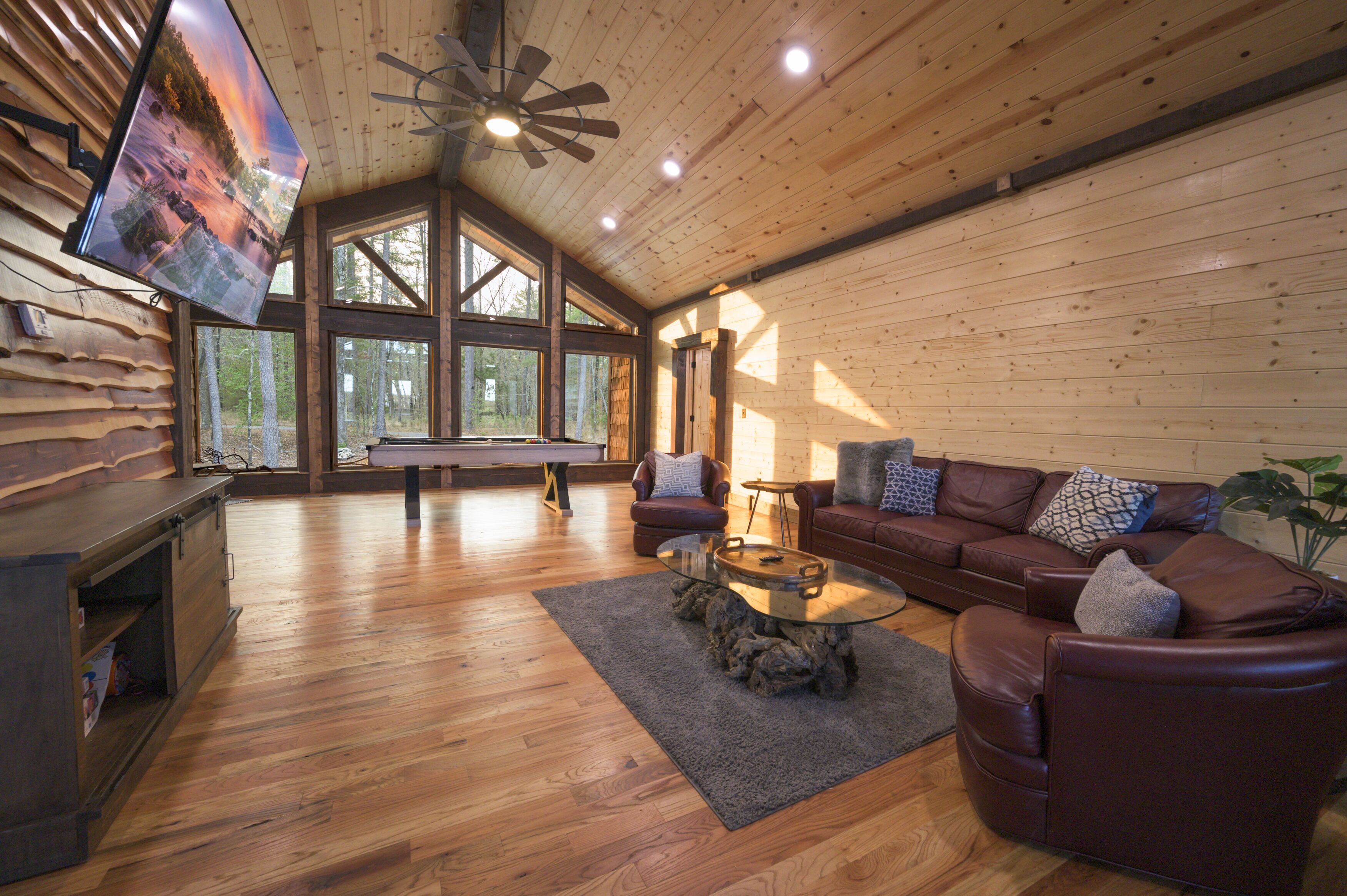 Smart TV, fireplace, video games