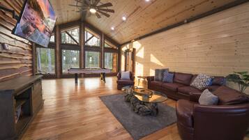 Smart TV, fireplace, video games