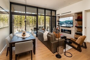 Fireplace - 215 LakeLodge (2-Bedroom Condo) with Pool by Moonlight Basin Lodging (Big Sky)