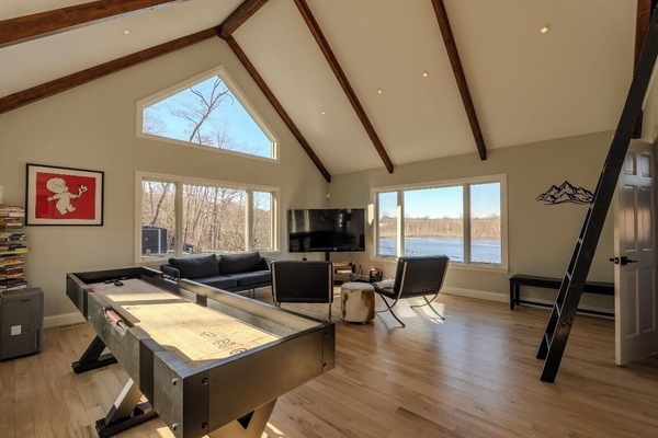 Smart TV, chimenea, videojuegos y reproductor de DVD