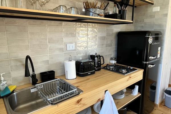 Cabin, Terrace, Courtyard View | Private kitchen | Full-size fridge, electric kettle, toaster, rice cooker