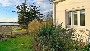 A house with a large window, a grassy yard, and a tree. - Fleur D'ajonc - Locoal Mendon (LOCOAL MENDON)