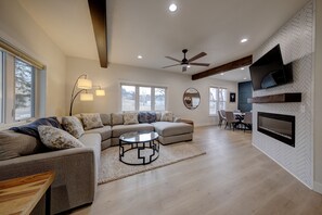 TV, fireplace, DVD player