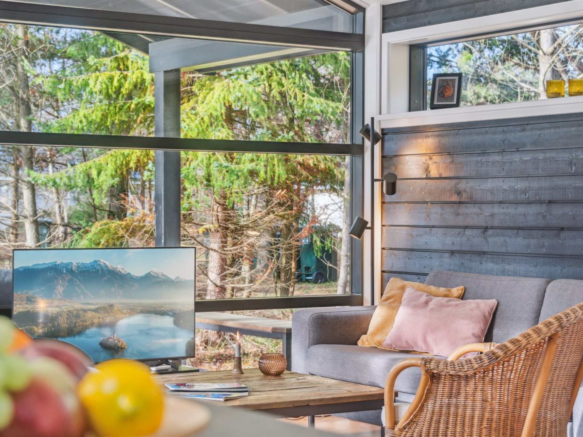 Télévision, cheminée