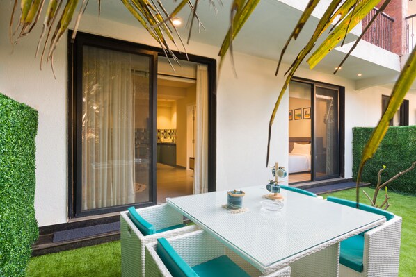 Luxury Apartment | Terrace/patio - Etereo Stays Luxury Apartments in Arpora (Arpora)