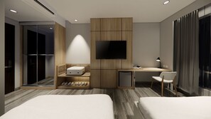 Executive Quadruple Room | Desk, laptop workspace, soundproofing, free WiFi - Mc Hotel Fairview (Quezon City)