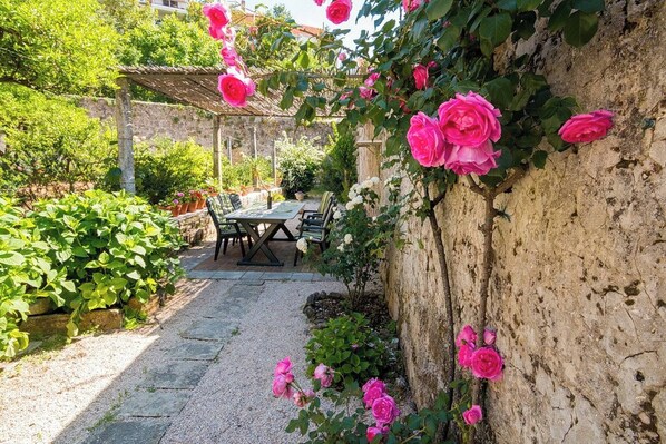 Outdoor dining - Dvori With Garden, Free Parking Next To Sea (Dubrovnik)