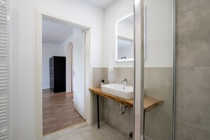 Secadora de cabello, toallas, jabón, papel de baño 
