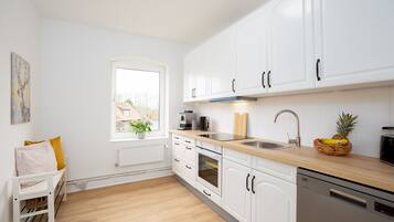 Fridge, oven, stovetop, dishwasher