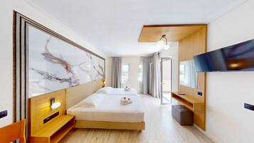 Deluxe kamer, 1 twee- of 2 eenpersoonsbedden | 1 slaapkamer, een kluis op de kamer, verduisterende gordijnen