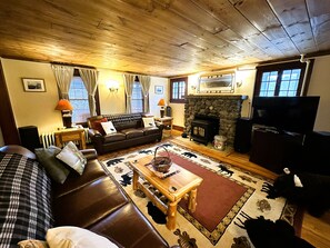 Smart TV, chimenea, videojuegos y reproductor de DVD