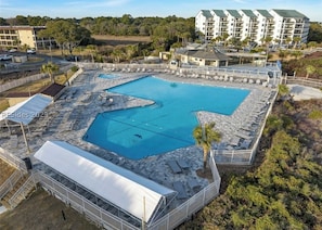 Outdoor pool - Luxury Direct Oceanview King Villa • Steps to Beach • Gourmet Kitchen (Hilton Head Island)