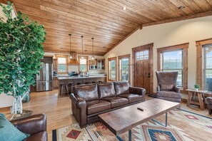 TV connectée, cheminée, chaîne hi-fi