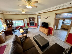 Smart TV, fireplace, video games, books