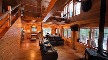 TV, fireplace, computer monitors