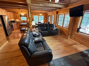 TV, fireplace, computer monitors