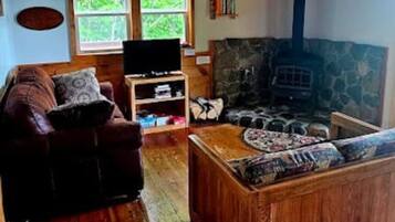 Televisión y chimenea