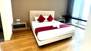 Apartemen Premium, 2 kamar tidur | Kedap suara, setrika/meja setrika, Wi-Fi gratis, dan seprai linen