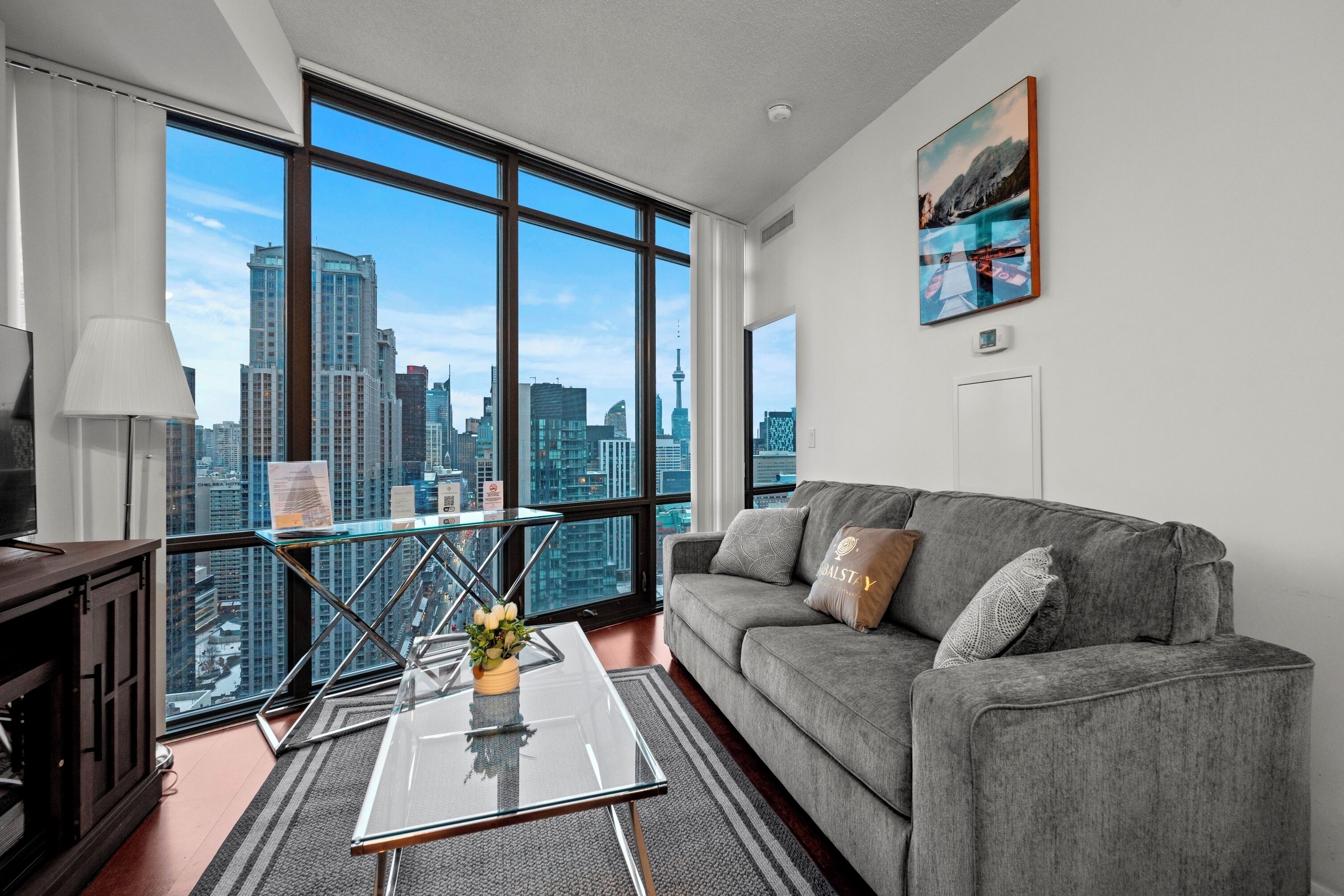 Executive-Apartment, 1 Queen-Bett und Schlafsofa, Stadtblick | Wohnbereich