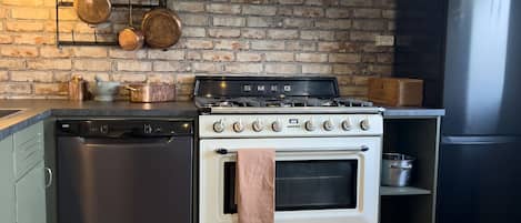 Oven, stovetop, dishwasher, espresso maker