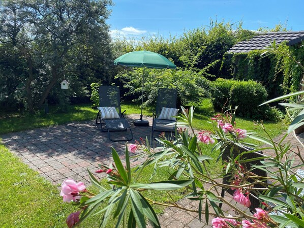 Terrace/patio - Ferienhaus Rhönschön mit Blick auf die Wasserkuppe (Poppenhausen (Wasserkuppe))
