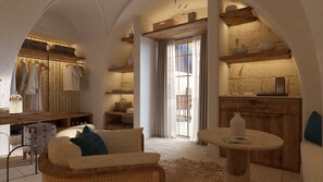 Two-Bedroom Tower Suite | Biancheria da letto di alta qualità, copriletto in piuma, minibar