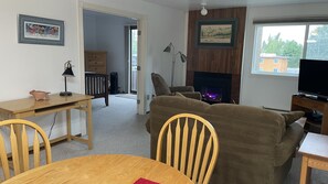 Living area -  1 bdrm condo. Indoor parking garage. Secure bldg access.  30day minimum stay (Anchorage)