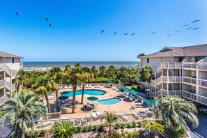 A heated pool - 321 Oceanfront Villa | Walk to Coligny + Pools | Washer/Dryer (Hilton Head Island)