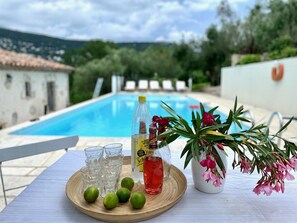 Outdoor pool - Villa Notre Dame des Fleurs 6 BR (Grasse)