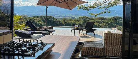 Fridge, microwave, coffee/tea maker, blender