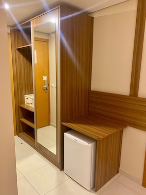 In-room safe, desk, laptop workspace, soundproofing