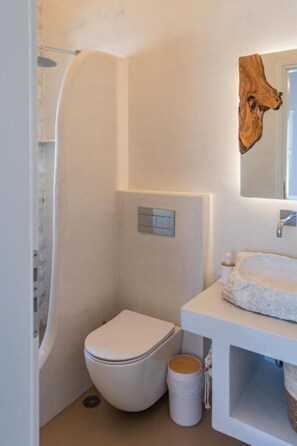 Secador de pelo, toallas, jabón y champú