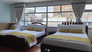 Premium bedding, down comforters, individually furnished, desk
