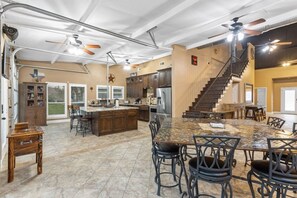 Fridge, microwave, oven, stovetop - Family Getaway on the River | Pool, Sleeps 15, Spacious (Brazoria)