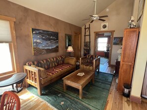 Smart TV, fireplace, computer monitors