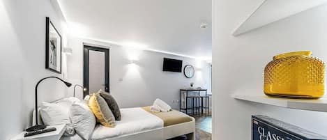 1 dormitorio, tabla de planchar con plancha, wifi y ropa de cama