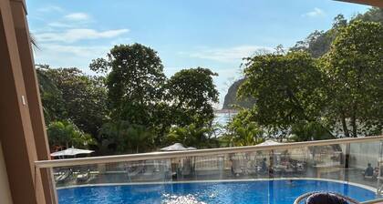 Oceanfront Condo with stunning pool and oversized balcony.
