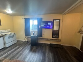 Individually decorated, individually furnished, desk, laptop workspace