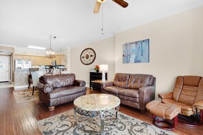 Condo, Multiple Beds (Tropic Winds 1104) | Living area | TV - Tropic Winds 1104 (Panama City Beach)