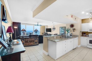 Condo, Multiple Beds (Emerald Beach 1627) | Private kitchen | Oven, toaster - Emerald Beach 1627 (Panama City Beach)