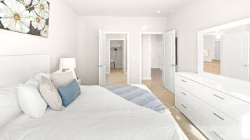 Apartamento de lujo, 1 habitación | 2 dormitorios, escritorio, espacio para trabajar con un portátil