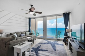 Condo, Multiple Beds (Aqua Resort 1705) | Living area | TV - Aqua Resort 1705 (Panama City Beach)