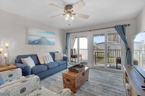 Condo, Multiple Beds (Sugar Beach C-3 (Beach Life)) | Living area | TV - Sugar Beach C-3 (Panama City Beach)