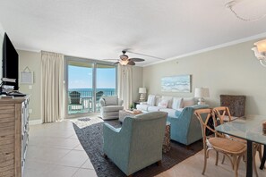 Condo, 1 King Bed with Sofa bed (Perdido Towers East 403) | Living area | TV - Perdido Towers East 403 (Pensacola)