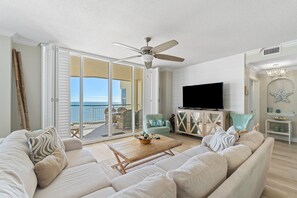 Condo, Multiple Beds (Beach Colony East 15B-Penthouse) | Living area | TV - Beach Colony East 15b-penthouse (Pensacola)